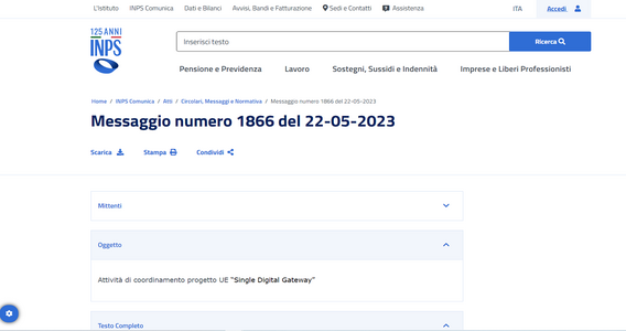 Sportello unico digitale europeo: l'INPS aderisce al progetto per servizi più semplici e integrati