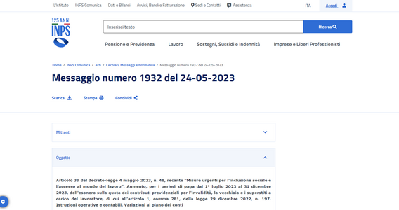 Taglio del cuneo fiscale 2023: le istruzioni INPS per il nuovo esonero, esclusa la tredicesima