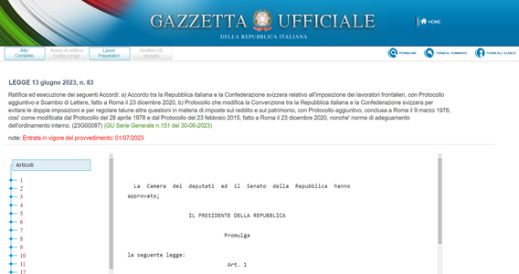 Accordo Italia Svizzera in vigore dal 1° luglio: novità in arrivo per lavoratrici e lavoratori frontalieri