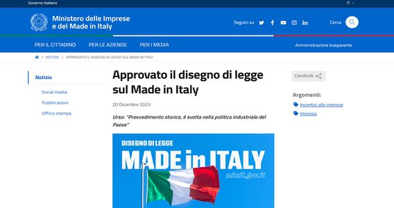 Legge sul made in Italy: dal liceo alla tutela delle eccellenze passando per il fondo sovrano, le novità