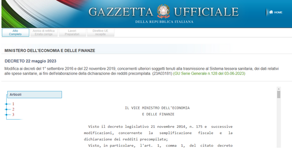 Spese sanitarie, nuovi soggetti obbligati all'invio dei dati per la precompilata