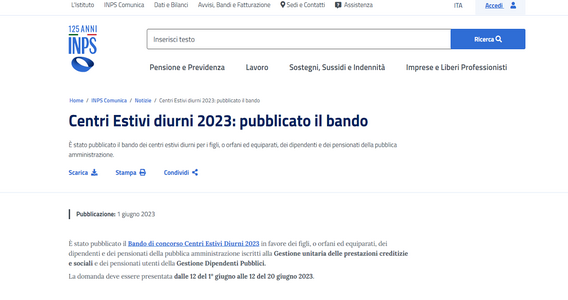 Bonus centri estivi INPS 2023, chi può fare domanda entro la scadenza del 20 giugno