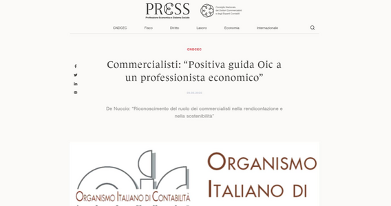 Organismo Italiano di Contabilità: dai commercialisti apprezzamento per Michele Pizzo alla guida