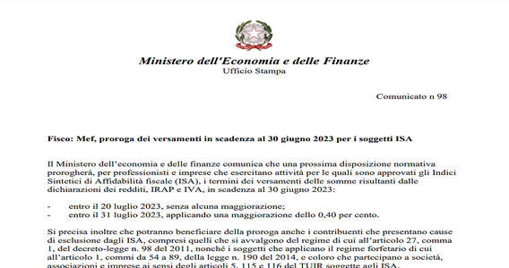 Ufficiale: proroga scadenza imposte dichiarazione dei redditi al 20 luglio
