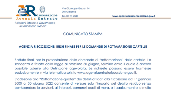 Domanda per la rottamazione quater in scadenza, ma il servizio online ostacola la scelta delle cartelle