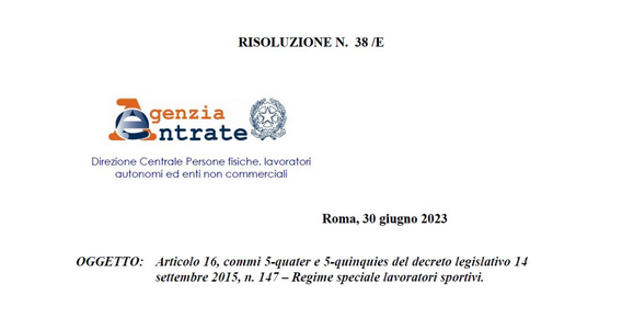 Lavoratori sportivi impatriati: agevolazione anche per la cessione dei diritti d'immagine