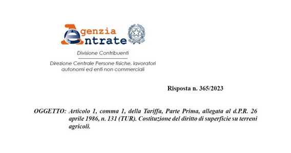 Imposta di registro sul diritto di superficie