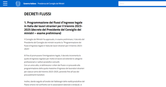 Nuovo decreto flussi, via libera dal Consiglio dei Ministri: oltre 450.000 lavoratori in tre anni
