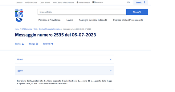 Invito di iscrizione alla gestione separata: i chiarimenti INPS sull'invio della domanda