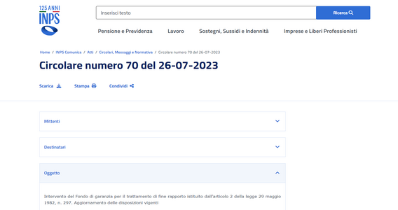 TFR: dall'INPS le istruzioni aggiornate per la tutela del Fondo di garanzia