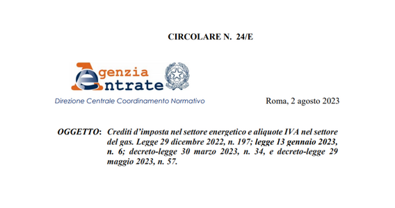 Bonus energia imprese e IVA agevolata: la circolare delle Entrate