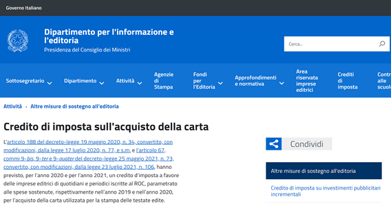 Bonus carta per le imprese editrici: domanda dal 5 settembre 2023 per le spese del 2022