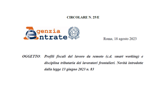 Smart working e frontalieri: le istruzioni delle Entrate sulla corretta tassazione