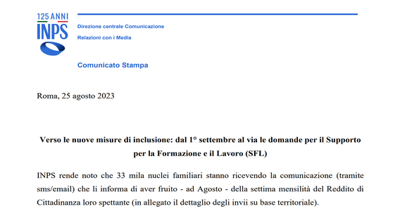 Reddito di cittadinanza sospeso: scadenza il 31 ottobre per la presa in carico dei servizi sociali