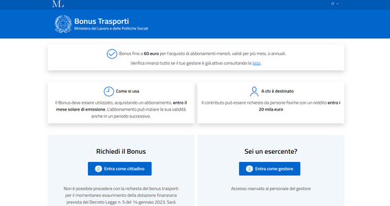 Bonus trasporti 2023: click day per la domanda il 1° settembre, ultimi fondi rimasti