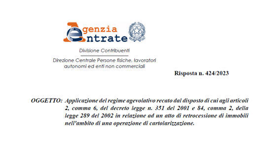 Imposta di registro e ipocatastale: esenzione per tutti gli atti delle operazioni di cartolarizzazione