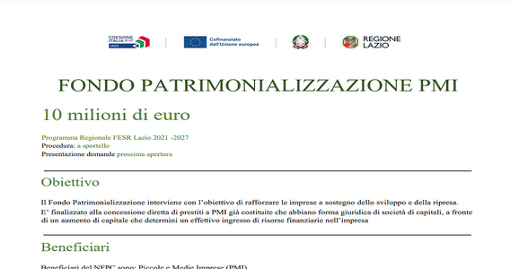 Credito alle imprese del Lazio: finanziamenti a tasso zero per le PMI