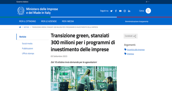 Fondo per la transizione industriale: dal 10 ottobre il via alle domande per i contributi