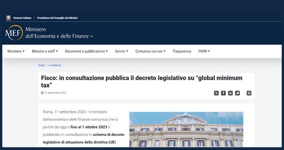 Global minimun tax, decreto di attuazione in consultazione: la riforma fiscale è anche internazionale