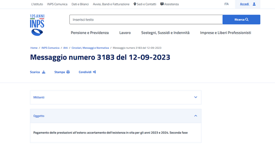 Pagamento pensioni all'estero 2023-2024: dal 20 settembre le richieste di accertamento dell'esistenza in vita