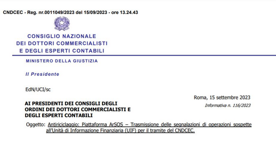 Antiriciclaggio, segnalazioni tramite la piattaforma dei commercialisti ArSOS