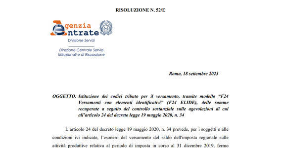 Esonero IRAP non spettante: il codice tributo per versare importo, interessi e sanzioni
