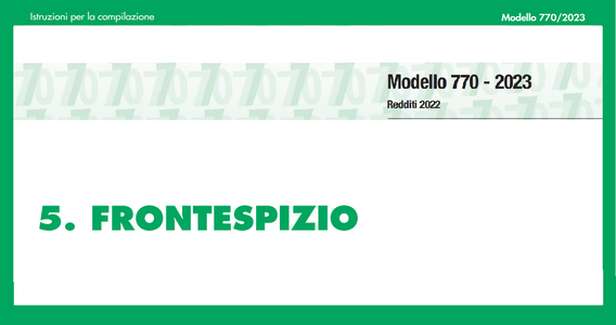 Modello 770/2023: la compilazione del frontespizio