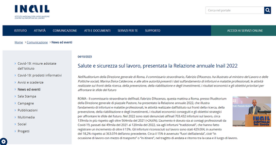 Sicurezza sul lavoro: infortuni in aumento, calano i casi mortali ma solo per il Covid. I dati INAIL