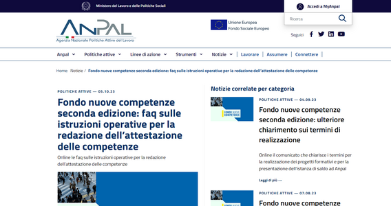 Fondo Nuove Competenze 2022: dall'ANPAL nuovi chiarimenti su come redigere l'attestazione