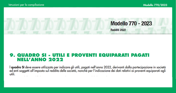 Modello 770/2023: il quadro SI