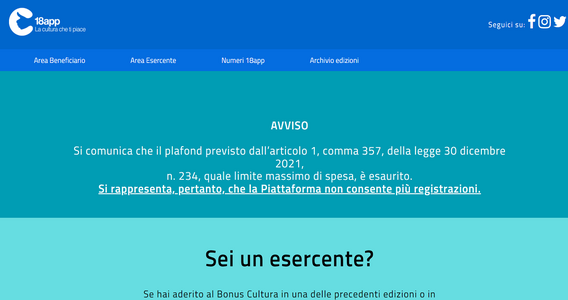 Bonus cultura: 18App chiude in anticipo, le risorse sono esaurite e non saranno rifinanziate