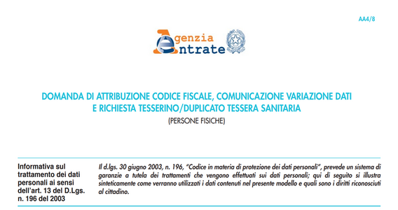 Cos'è e come si richiede il codice fiscale