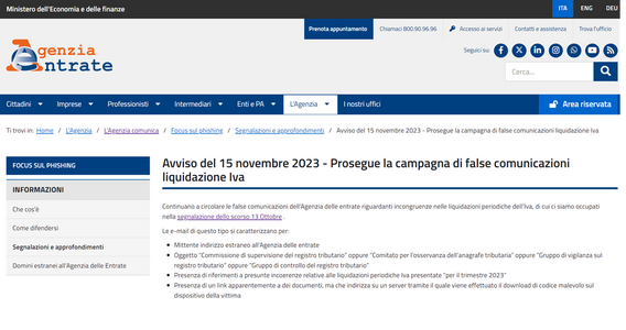 Mail dall'Agenzia delle Entrate sulle liquidazioni IVA? Non c'è da fidarsi: ancora una volta una truffa
