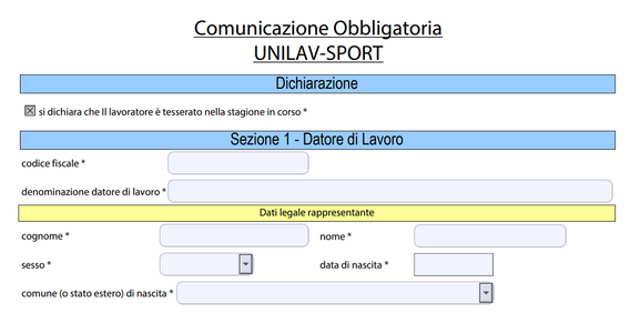 Lavoro sportivo: come inviare il modello UNILAV per la comunicazione del rapporto dilettantistico