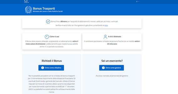 Bonus trasporti: fondi esauriti, stop all'agevolazione per il 2023