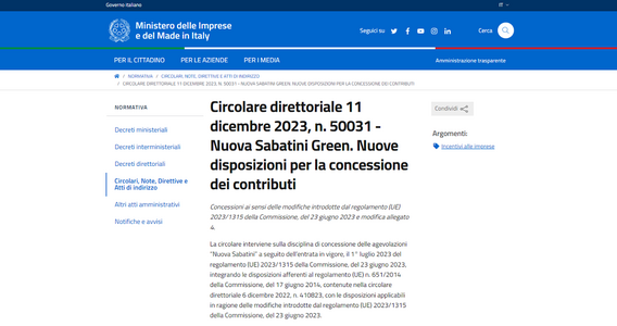 Sabatini Green: dal MIMIT le istruzioni sulle nuove regole per la concessione dei contributi