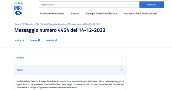 Invalidità civile: anche le associazioni di categoria possono inviare la documentazione sanitaria