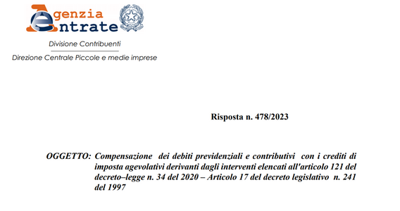 Superbonus, via libera alla compensazione dei crediti con i contributi previdenziali