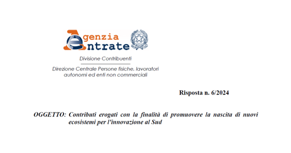 Contributi innovazione al Sud: alle somme per beni strumentali non si applica la ritenuta del 4 per cento
