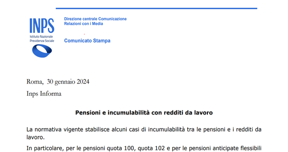 Pensione anticipata e reddito da lavoro sono cumulabili? I chiarimenti dell'INPS