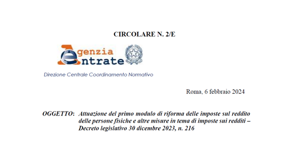 IRPEF 2024: le istruzioni dell'Agenzia delle Entrate sul passaggio a tre aliquote