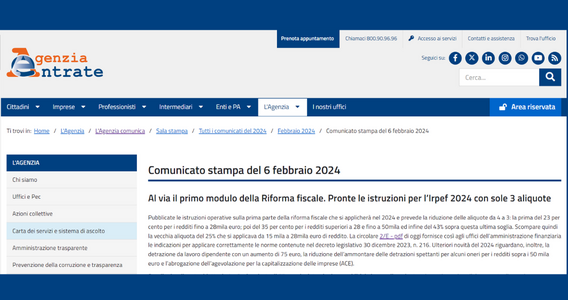Dall'Agenzia delle Entrate la prima circolare sulla riforma IRPEF, ma servono istruzioni più dettagliate