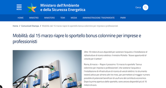 Bonus colonnine per imprese e professionisti 2024: domande al via