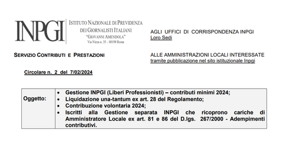 Giornalisti liberi professionisti e Co.co.co: i contributi INPGI minimi 2024