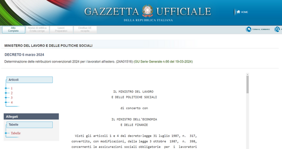 Retribuzioni convenzionali 2024: gli importi per i lavoratori all'estero