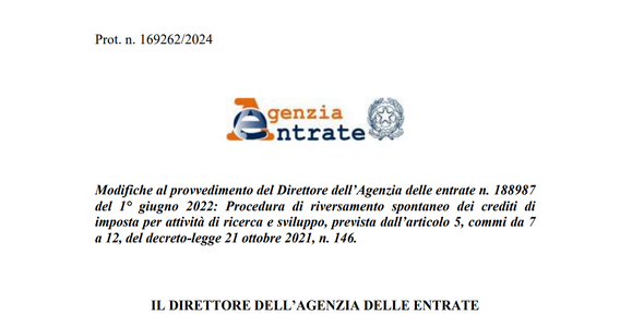 Credito d'imposta ricerca e sviluppo: nuove istruzioni per il riversamento