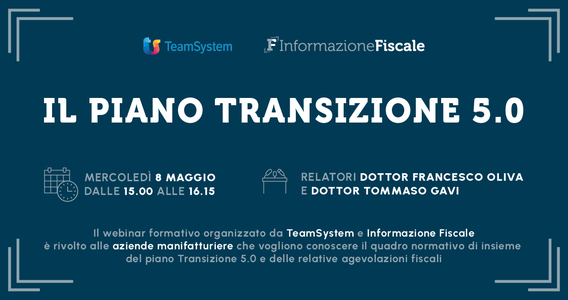 Piano Transizione 5.0: il webinar dell'8 maggio 2024