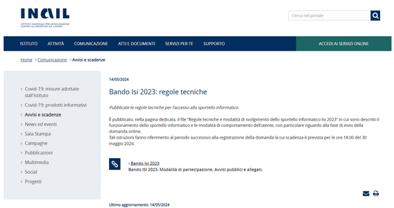 Bando ISI INAIL 2023: come funziona lo sportello informatico per inviare la domanda