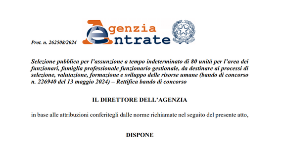 Concorso Agenzia delle Entrate: più posti per le risorse umane, 148 assunzioni