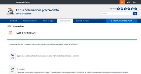 Precompilata 2024: il calendario con le date di scadenza